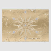 Luxe Gouden Glitter Sneeuwvlok Diamant Tissuepapier (Voorkant)