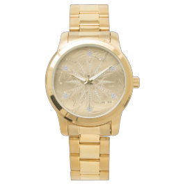 Luxe Gouden Glitter Snowflake Diamond Mannen Horloge