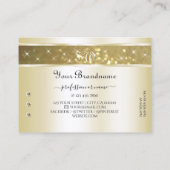 Luxe Gouden Glitter Sparkle Diamonds Initialen Visitekaartje (Achterkant)