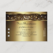 Luxe Gouden Glitter Sparkle Stars Diamant Monogram Visitekaartje (Achterkant)
