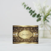 Luxe Gouden Glitter Sparkle Stars Diamant Monogram Visitekaartje (Staand voorkant)