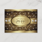 Luxe Gouden Glitter Sparkle Stars Diamant Monogram Visitekaartje (Voorkant)