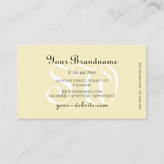 Luxe Gouden Glitter Sterren Initialen Beige Golden Visitekaartje (Achterkant)