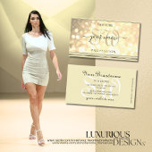 Luxe Gouden Glitter Sterren Initialen Beige Golden Visitekaartje