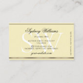 Luxe Gouden Glitter Sterren Monogram Beige Golden Visitekaartje (Achterkant)