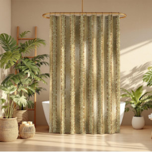 Luxe Gouden Glitter Strepen Patroon Douchegordijn