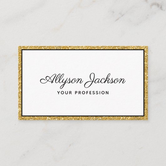 Luxe Gouden Glitter Visitekaartje (Voorkant)