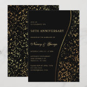 Luxe Gouden Glitter Zwart 50e Huwelijk Jubileum Kaart (Voorkant / Achterkant)
