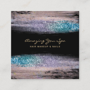 *~* Luxe gouden gloed regenbooglitter opwindend Vierkante Visitekaartje