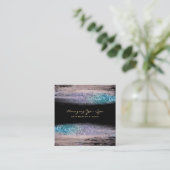 *~* Luxe gouden gloed regenbooglitter opwindend Vierkante Visitekaartje (Staand voorkant)