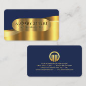 Luxe Gouden Golf Laag CEO Visitekaartje (Voorkant / Achterkant)