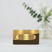 Luxe Gouden Golf Laag COO Visitekaartje (Staand voorkant)