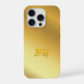 Luxe Gouden Gradiënt Patroon Monogram Gotische Ini iPhone 15 Pro Case