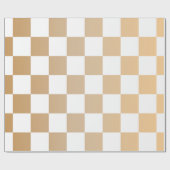 Luxe Gouden Gradiënt Wit Geruit – Elegant  Cadeaupapier (Vlak)