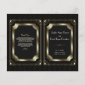 Luxe Gouden Great Gatsby Art Deco Trouwprogramma (Voorkant)