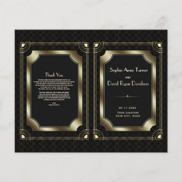 Luxe Gouden Great Gatsby Art Deco Trouwprogramma