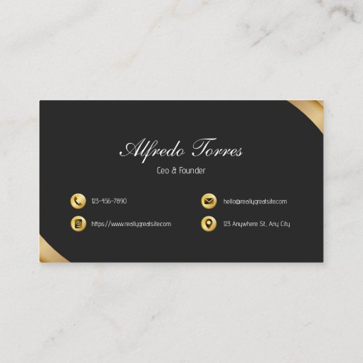 Luxe Gouden Haar Stylist Elegante Salon Branding Visitekaartje (Achterkant)