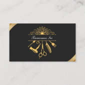 Luxe Gouden Haar Stylist Elegante Salon Branding Visitekaartje (Voorkant)