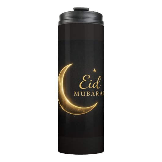 Luxe Gouden Halve Maan Eid Mubarak Fles Moderne Is (Voorkant)