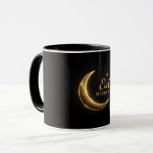 Luxe Gouden Halve Maan Eid Mubarak Mok – Moderne I (Voorkant links)