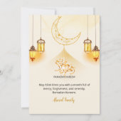 Luxe Gouden Halve Maan Ramadan Iftar Uitnodiging (Achterkant)