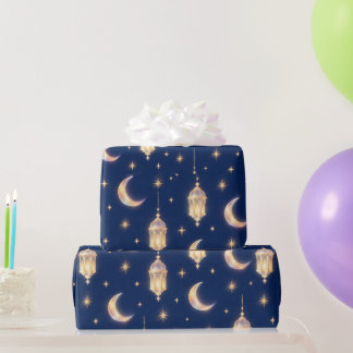 Luxe Gouden Halve Maan Ramadan Lantaarn Patroon Cadeaupapier