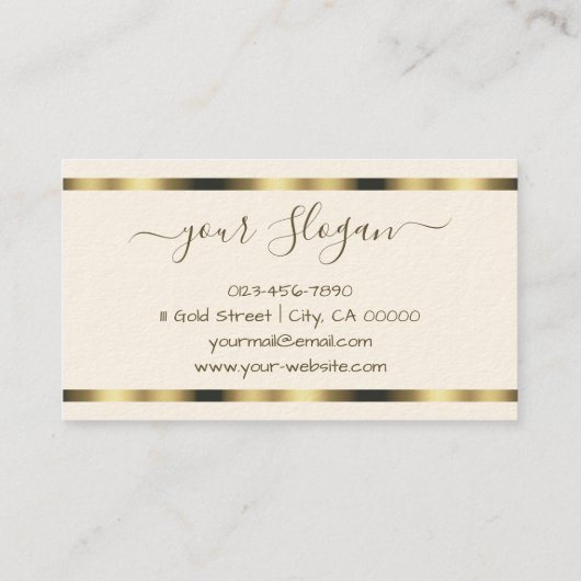 Luxe gouden handtekening Handlettering Lettertype  Visitekaartje (Achterkant)