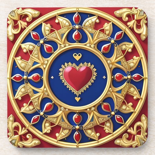 Luxe Gouden Hart Frame Bier Onderzetter (Voorkant)
