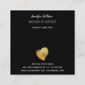 Luxe gouden hart zwart witte strepen loyaliteitska klantenkaartje (Achterkant)