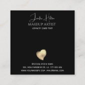 Luxe gouden hart zwart witte strepen loyaliteitska klantenkaartje (Achterkant)