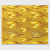 Luxe Gouden Harten Wrapping Paper Roll Cadeaupapier (Vlak)