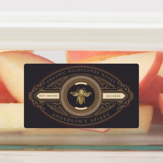 luxe  gouden honingpot labels (Aangebracht)