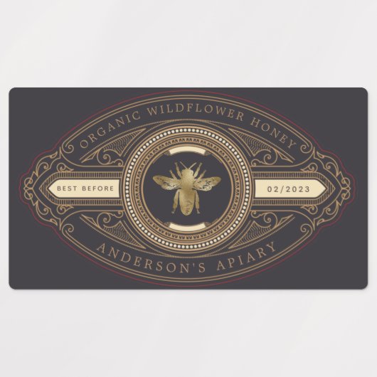 luxe  gouden honingpot labels (Design 1)