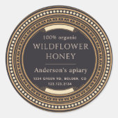 luxe  gouden honingpot ronde sticker (Voorkant)