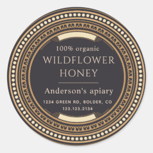 luxe gouden honingpot ronde sticker
