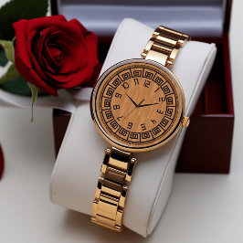 Luxe gouden horloge - Elegant patroon wijzerplaat 