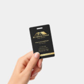 Luxe Gouden Huis Vastgoed QR Code Zwart Badge (Handheld)