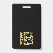 Luxe Gouden Huis Vastgoed QR Code Zwart Badge (Achterkant)