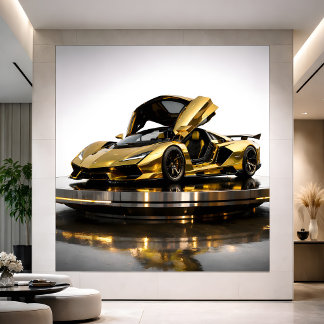 Luxe Gouden Hypercar Futuristische Supercar Kunstw Kaart