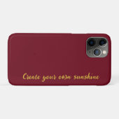 Luxe Gouden Initiaal Monogram Bourgondiërood Case-Mate iPhone Case (Achterkant (horizontaal))