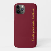 Luxe Gouden Initiaal Monogram Bourgondiërood Case-Mate iPhone Case (Achterkant)