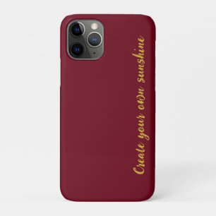 Luxe Gouden Initiaal Monogram Bourgondiërood Case-Mate iPhone Case