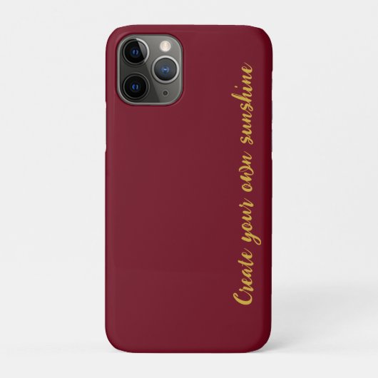 Luxe Gouden Initiaal Monogram Bourgondiërood Case-Mate iPhone Case (Achterkant)