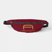 Luxe Gouden Initiële Monogram Burgundy Rood Heuptasje (Voorkant)