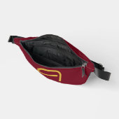 Luxe Gouden Initiële Monogram Burgundy Rood Heuptasje (Open)