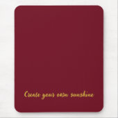 Luxe Gouden Initiële Monogram Burgundyrood Muismat (Voorkant)