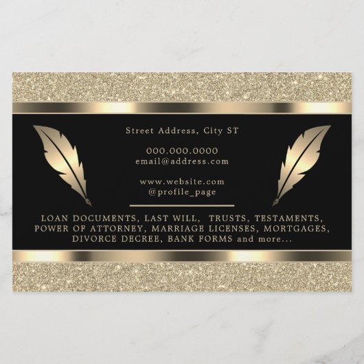 Luxe gouden inktveren flyer (Achterkant)