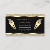 Luxe gouden inktveren visitekaartje (Achterkant)