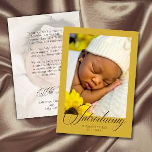 Luxe Gouden Introductie Foto Baby Bedankt