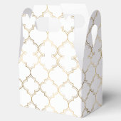 Luxe Gouden Islamitische Geometrische Patroon Moti Bedankdoosjes (Geopend)